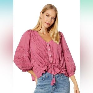Lucky brand pink blouse size L